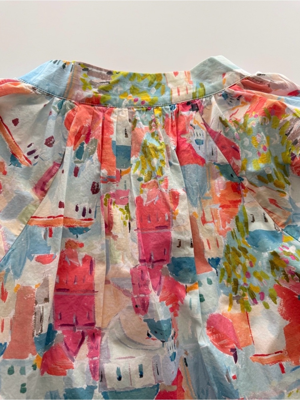 Shop The Mint Santorini Watercolor V-Neck Top Small - Picture 11 of 13